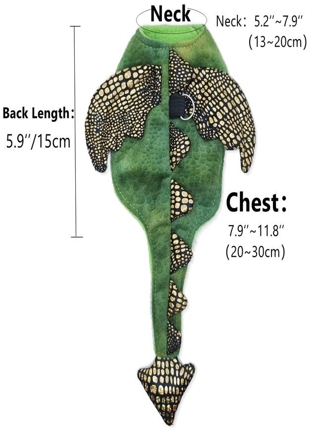 WCDJOMOP Bearded Dragon Harness Leash Set - Halloween Costume Adjustable Lizard Dinosaur Leash Harness with Wing Outdoor Walking Lead Control Rope for Bearded Dragon Reptiles Small Animals (S,Green) - Image 2